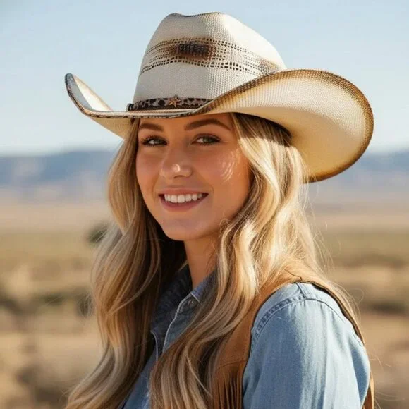 COWGIRL Desert Ember Ivory Distressed Hat with Band One Size - Picture 1 of 5